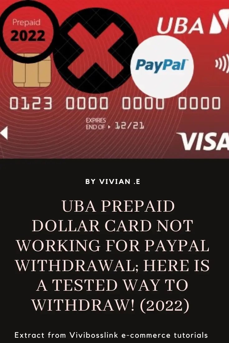 UBA prepaid dollar card not working for Paypal;