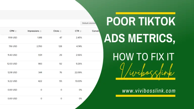 Poor tiktok ads metrics; how to fix it.