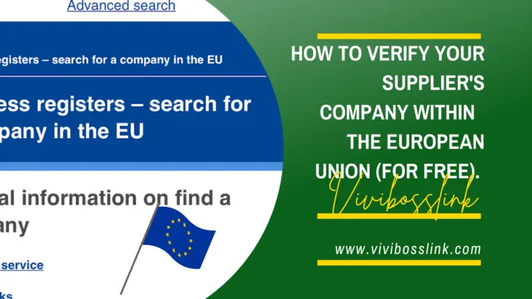 유럽 연합 내에서 공급업체 회사를 확인하는 방법(무료).